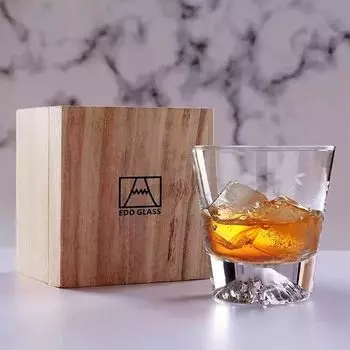 Стеклянная чашка Batone Fuji 270 мл, набор из 1 бокала Sakura Kiriko, роскошная ручная работа, коробка Paulownia, бокал для сакэ, пива, виски, стильный подарок на свадьбу, рок