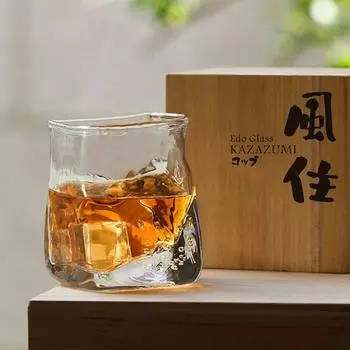 Стеклянная чашка EDO KAZAZUMI, хрустальная чашка для виски, японское произведение искусства ручной работы, стеклянная посуда с пузырьками, бокал для вина, случайный стакан для виски