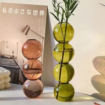Стеклянная ваза для гостиной Креативное гидропонное настольное растение Ваза для столовой Моделирование цветочных композиций Цветочный декор для растений Контейнер