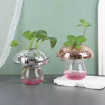 Стеклянная ваза Nordic Mushroom, креативный гидропонный цветочный горшок, контейнер для ароматерапии, ваза для гидропонного растения, стол, поделки, декор