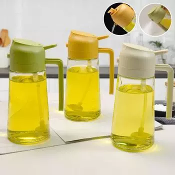Стеклянное распыление/разлив встроенного распылителя масла в бутылку с распылителем масла для распыления растительного масла 450ml зелёный