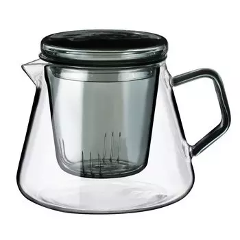 Стеклянный чайник Nikii Cafe Clear Ширина 12 см x Глубина 11 см x Высота Фактическая емкость 300 мл Стекло с крышкой В комплекте с ситечком для чая Микроволновая печь и посудомоечная машина