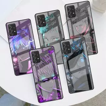 Стеклянный чехол для Samsung Galaxy A52 A71 A50 A51 A70 A21s A31 A72 A10 A12 A30 A22 5G чехол для телефона Jujutsu Kaisen Samsung A03