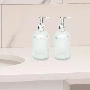 Стеклянный дозатор для мыла для рук, 2 предмета, дозатор лосьона для кухни, гель для мытья тела оранжевый