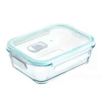 Стеклянный ланч-бокс Bento Box Разделенные контейнеры для приготовления пищи с крышками Штабелируемые многоразовые контейнеры для хранения продуктов S rectangular