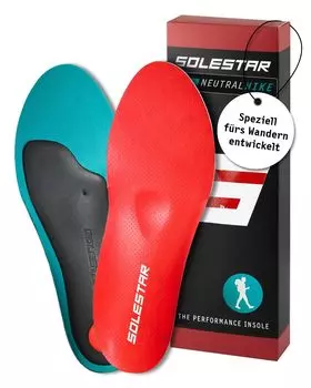 Стелька велосипедная SOLESTAR NEUTRAL HIKE размер S ширина 9,0 см/длина 25,5 см SOLHIKE39-40 красный