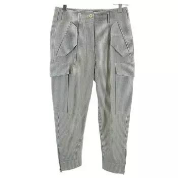 Stella McCartney Striped Pattern cargo pants 36 Navy x Ivory Button fly Women Used