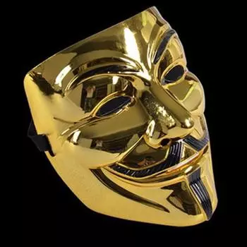 Step Dance Street Dance Mask V Character Mask V Face Mask Terror V Mask Dance Ball Mask One Size золотой