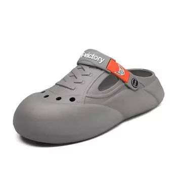Step On Shit Feeling Большие размеры Hole Shoes Мужские уличные нескользящие пляжные сандалии Повседневная спортивная сумка Головные тапочки Модные 39 серый