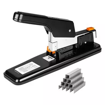 Степлер AmazonBasics Tabletop 90 Black, большой, прочный, листы, стандартный, чёрный