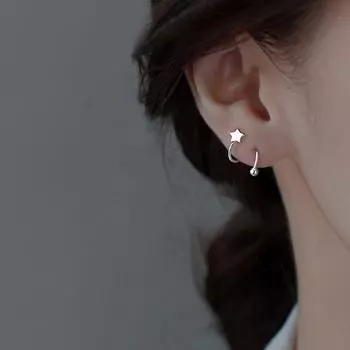 Sterling Silver Stud Earrings for Women Ear-Caring 2025 New Arrival Earrings Elegant Classy Ear Ring No Need to Take off Earrings Niche Style Spiral Rotating spring-star style