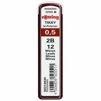 Стержень для механического карандаша Rotring 2B S0 японский 0,5 мм 312-630 [Оригинальный продукт] чёрный
