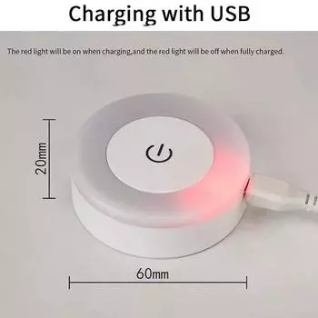 Stich Round Portable Lamps Dimmable Night Light Lamp Bedside Table Mini LED Neon Bedroom Stitch Room Decoration Kitchen Lights