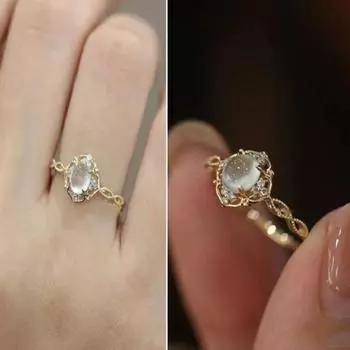 Стильное кольцо на палец блестящее женское платье