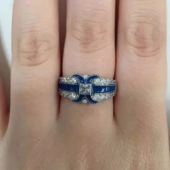 Стильное женское кольцо с буквой X, модное синее с микроасфальтированным покрытием, женское кольцо, аксессуары на каждый день, много и оптом 10 белый