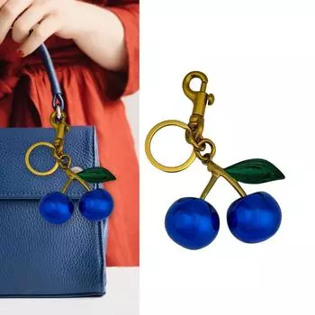 Стильные брелоки Blue Cherry, уникальные дизайны, подвесное украшение для сумок и ключей, подарок для любителей моды чёрный