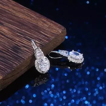 Стильные круглые серьги-подвески из кубического циркония, классический дизайн, подарок на свадьбу или помолвку для женщин, изысканные серьги белый