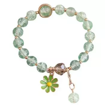 Стильный, простой эластичный браслет из бисера Xiaoxiangfeng Daisy Crystal Bead, браслет из смолы красный