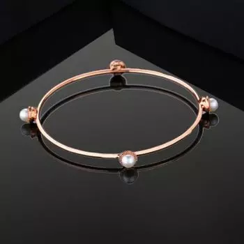 Стильный женский браслет Estele из розового золота с жемчугом
