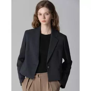 Стоимость аренды укороченной куртки She S MiSS One Button 298 000 вон brown (BR)/55
