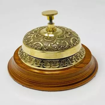Стол для обслуживания в викторианском стиле Bell Ornate Solid Brass Hotel Counter Desk Bell Nautical
