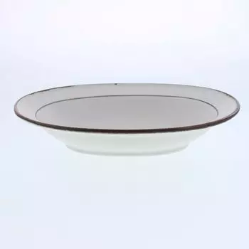 Столовая посуда East Oval тарелка Daily style Brown line паста/карри 23,5 см