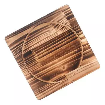 Stone Bowl Mat Pot Wood Holder Cushion for Home Dining Table Decor Base Pad Bbq Accessories Necessity Casserole Tableware 12.00X12.00X3.00CM