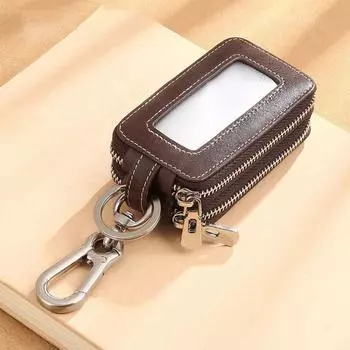 Storage Bag Car Key Case Zipper Key Organizer Pouch Universal Double-Layer Key Case Male