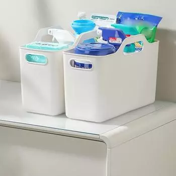 Storage Basket Large Capacity Smooth Edge Sundries Container With Handle Burr-Free SMakeup Organizer Case Desktop Storage Box