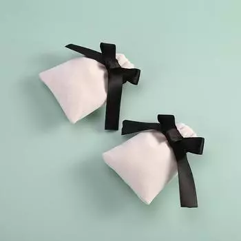 Storage Drawstring Necklace Pouches Bow Packaging Bags Jewelry Bags Gift Packaging Velvet Pouch L-E