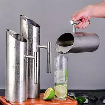 Straight Cold Kettle Large Capacity Pitcher Water Pot Stainless Steel Water Jug KTV 1.5L серебряный