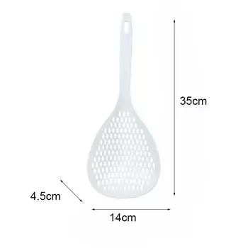Strainer Scoop Colander Slotted Pasta Spoon Plastic Skimmer Spoon with Handle Food Drain Shovel for Kitchen Cooking AVE белый