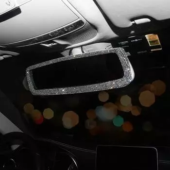 Стразы для украшения зеркала заднего вида в салоне автомобиля, подвеска в виде кристалла, бриллиантовое зеркало заднего вида, автомобильные аксессуары для женщин и девочек