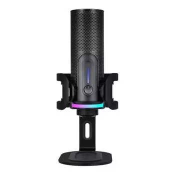 Streamplify MIC PRO USB Конденсаторный микрофон с переключаемой направленной чувствительностью, 192 кГц/24 бит для стриминга, RGB-подсветка, быстрая кнопка отключения звука, разъем для наушников