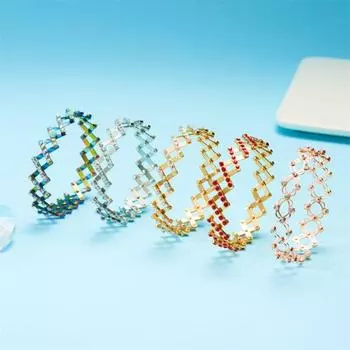 Stretchable Bangle 2 In 1 Ring Bracelet Women Jewelry Accessories Flexible Finger Buckle Girls Style C
