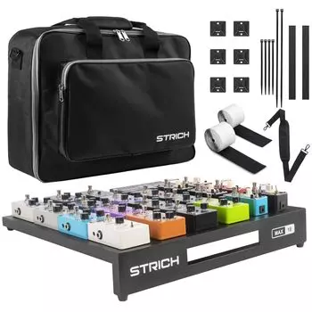STRICH Effector Board Extra Large из авиационного алюминия, легкая педальная доска 46x45 см, эффекторная доска с сумкой для переноски MAX 18, 1,39 кг (Угол)