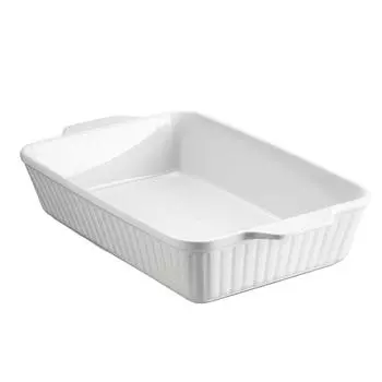 Stripe Pattern Ceramic Baking Tray Deepened Lasagna Pan Multipurpose Baking Dish Oven S