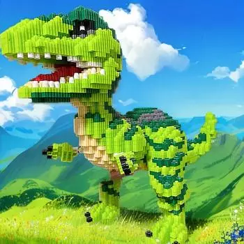 Строительные блоки Dinosaur Overlord DIY Развивающие игрушки Маленькие гранулы Строительные блоки Детские игрушки
