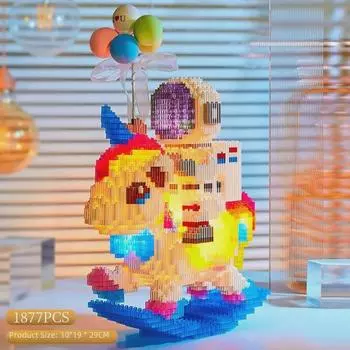 Строительные блоки «Единорог Астронавт»: Совместимо с Lego, идеально подходит для подарков и украшений на День святого Валентина.