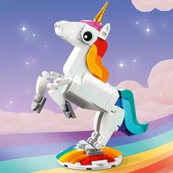 Строительный блок 3 в 1 Волшебная игрушка-единорог с LEGO