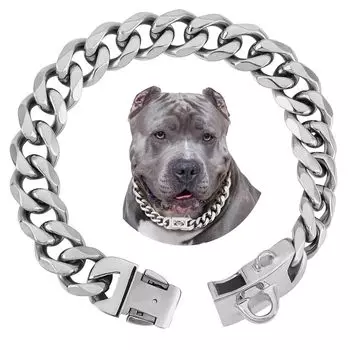 Strong Heavy Duty 19MM Wide Light Metal Strong Metal Cuban Link Dog Collar,Gold Dog Chain Collar for Small Medium Dogs 10inch(25cm)