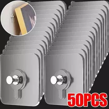Strong Non Perforated Adhesive Hook Kitchen Wall Hook Bathroom Crochet Home Organization and Storage Kitchen Accessories L