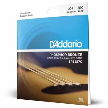 Струны для акустической бас-гитары Phosphor Bronze EPBB170 Long D Addario []