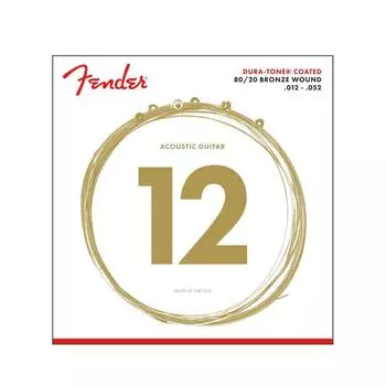 Струны для акустической гитары Fender 880L с покрытием Light Dura-Tone 80/20 12-52