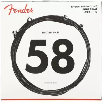 Струны для электробас-гитары Fender 9120, нейлоновые струны для бас-гитары, с ленточной обмоткой, .058-.110