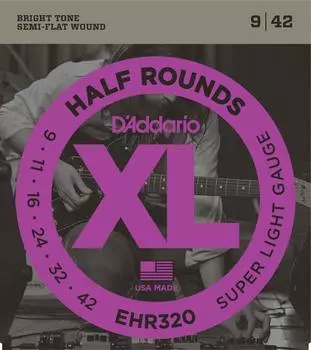 Струны для электрогитары D Addario 403 из нержавеющей стали полукруглые супер легкие .009-.042 EHR320 []