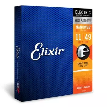 Струны для электрогитары Elixir NANOWEB средние .011-.049 #12102 []
