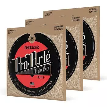 Струны для классической гитары Pro Arte Normal 3 комплекта D Addario Silver/Clear EJ45-3D []