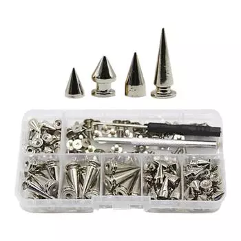 Stud Zinc Rivets Bag 80 Punk Craft Alloy Spikes Jacket Cone Screw for Pieces