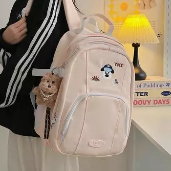 Student Schoolbag Backpack Large Capacity Backpack бежевый